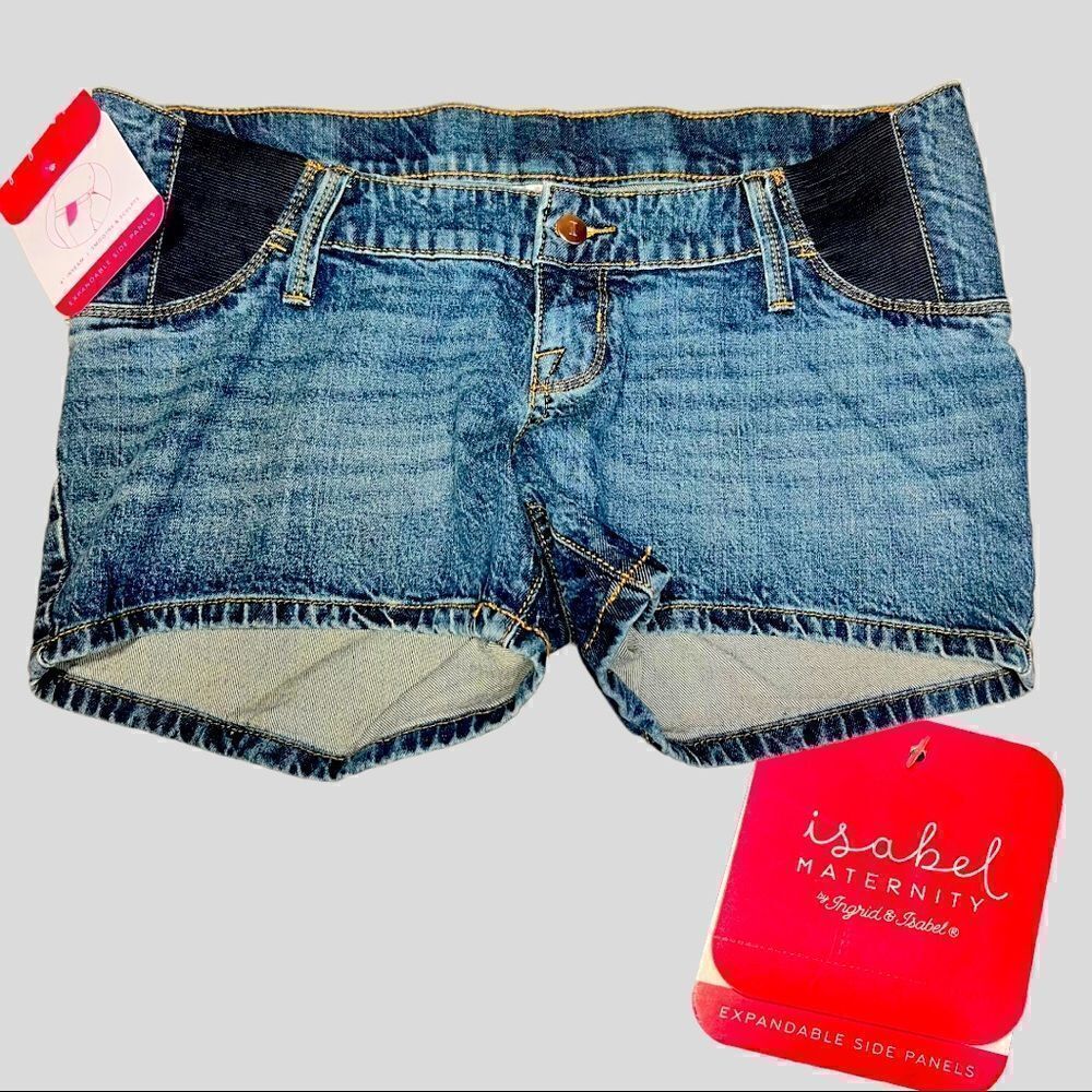 NWT Side Panel Midi Maternity Jean Shorts - Isabel Maternity by Ingrid & Isabel™